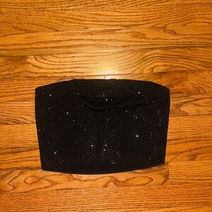 Black rhinestone sparkly tube top